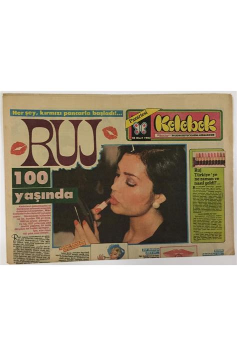 Gökçe Koleksiyon Hürriyet Gazetesi Kelebek Eki 28 Mart 1983 Rujun 100