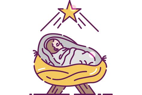 Baby Jesus In A Manger Clip Art Free Christmas Hq
