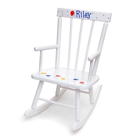 Please separate each number in the child's name field with a comma. Personalized Children's Rocking Chair