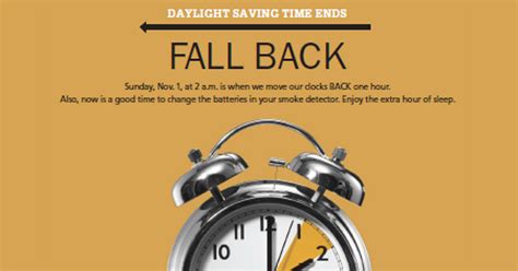 Reminder Daylight Saving Time To End