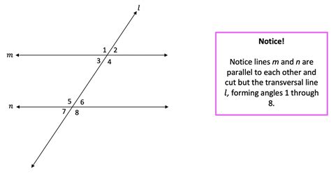 Transversals And Parallel Lines Geometry Mathsux2