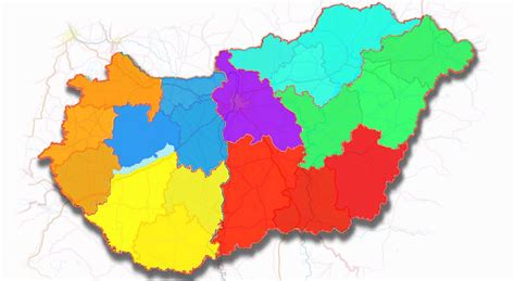 Administrative Divisions Of Hungary 3d Scene Mozaik Digital