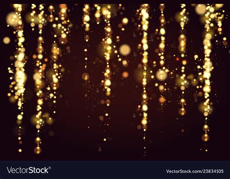 Golden Bokeh Sparkle Glitter Lights Luxury Vector Image