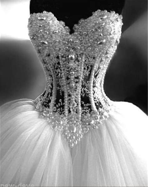 Wedding Dressgorgeous White Pearl Rhinestone Sparkly Bridal Dress