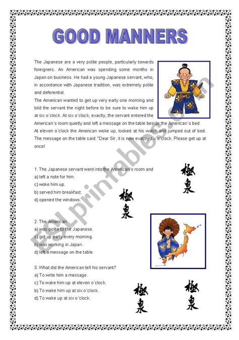 Printable Worksheets Good Manners Worksheets