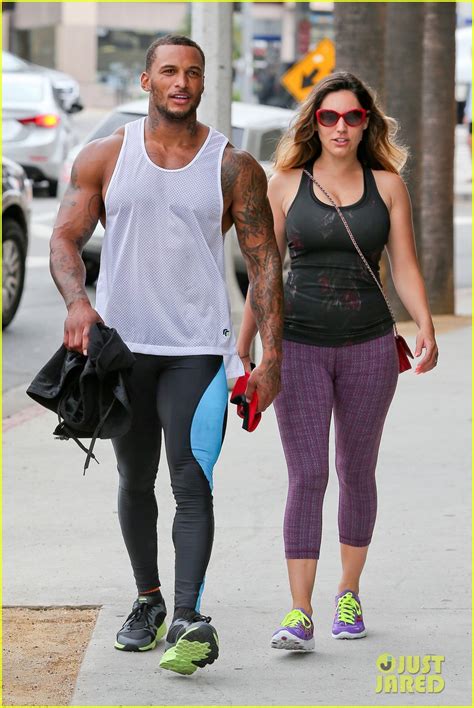 kelly brook and fiance david mcintosh catch dawn of the planet of the apes at the grove photo