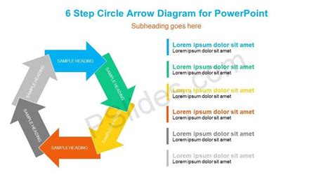 6 Step Circle Arrow Diagram For Powerpoint Circle Arrow Diagram