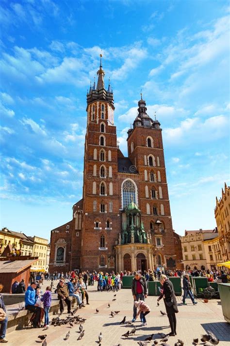 The Basilica Of Saint Mary In Krakow Poland Editorial Stock Image