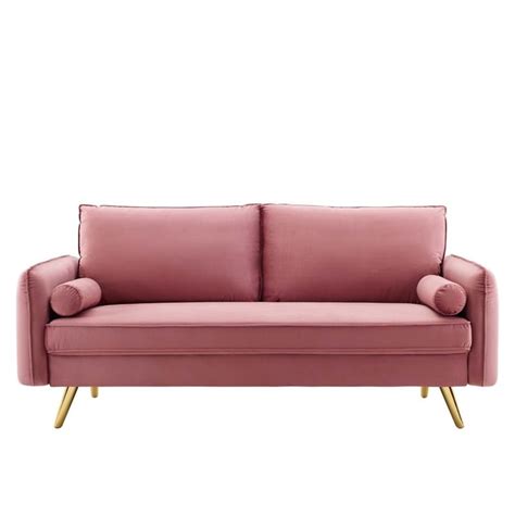 Modway Revive Contemporary Performance Velvet Upholstered Sofa In Dusty