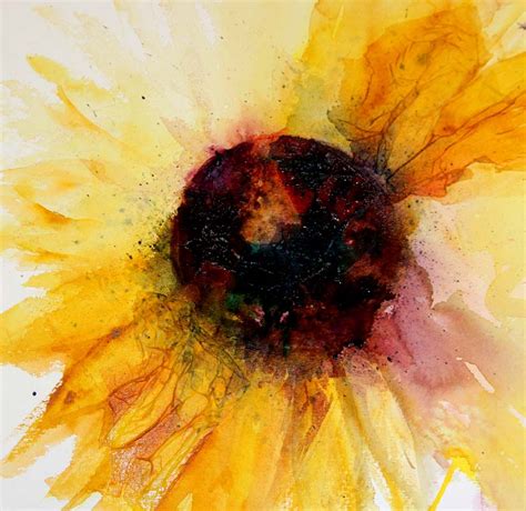 Watercolours With Life Working With Tissue And Watercolour Sunflowers