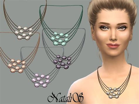 The Sims Resource Multilayer Freshwater Pearl Necklace By Natalis