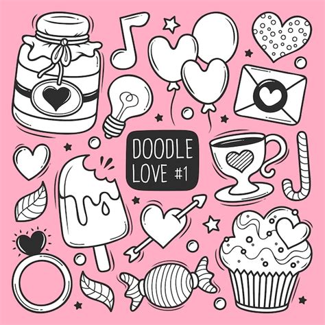 Hand Drawn Love Doodle Free Vector