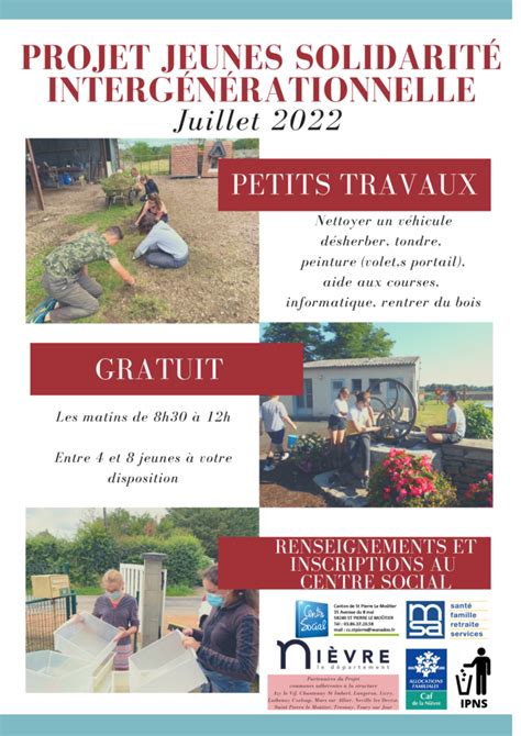Projet Jeunes Solidarité Intergénérationnelle 2022 Centre Social Du