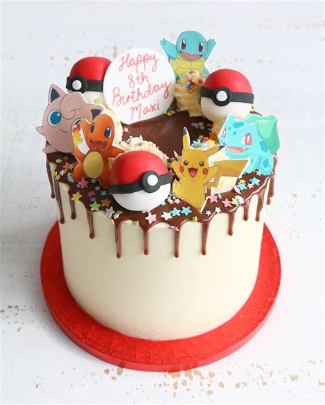 Pokémon Buttercream Drip Cake Pokemon Birthday Cake Birthday Cake