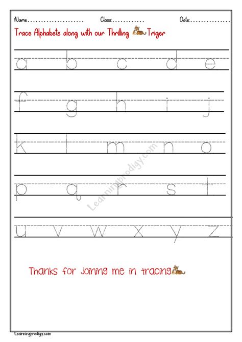 Free Printable English Alphabets Tracing Worksheet Small Letters
