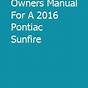 Pontiac Sunfire 2002 Owners Manual
