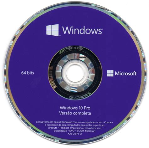 Dvd De Instalação Windows 10 Pro 64 Bits Português Brazil R 11100