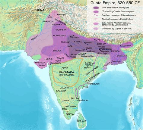 Extent Of The Gupta Empire 320 550 Ce Illustration World History