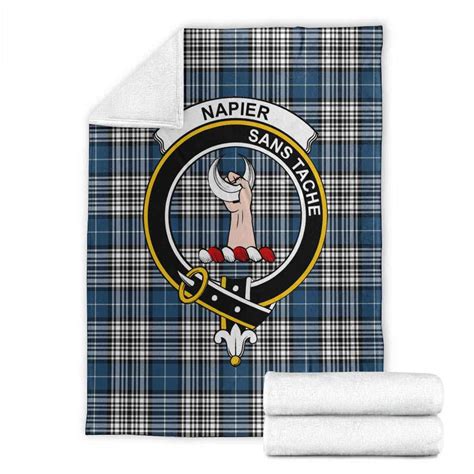 Scottish Napier Clan Crest Tartan Blanket