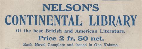 Nelsons Continental Library A Series Of Series