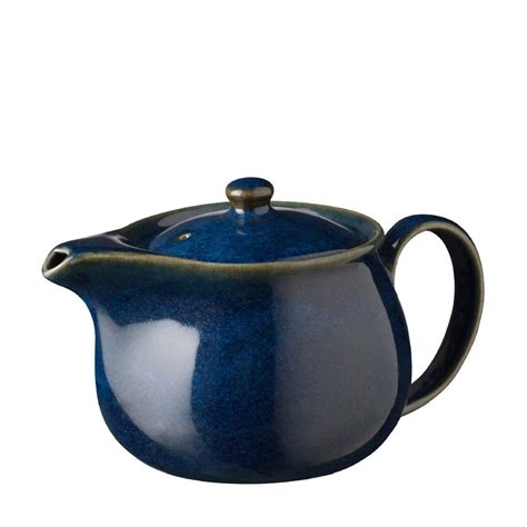 Classic Round Teacoffee Pot Varied Blue Jenggala Keramik Bali Ceramic