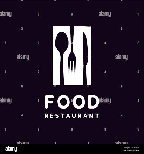 Spoon Fork And Knife For Dining Restaurant Logo Design Stock Vector