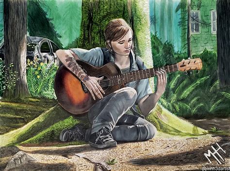I Drew Ellie With Her Guitar While Waiting For The Upcoming Game R