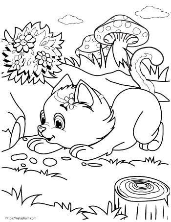Mermaid Cat Coloring Pages For Kids - michelleagner1