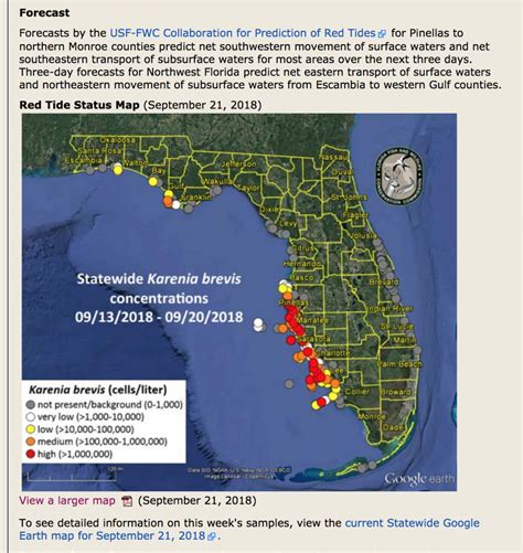 Red Tide Interactive Map Florida Map Of World