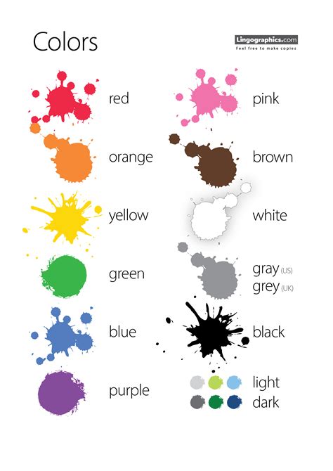 Esl Colors Lingographics