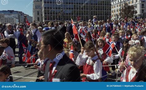 Norwegian Constitution Day In Oslo Norway On May Stock Video