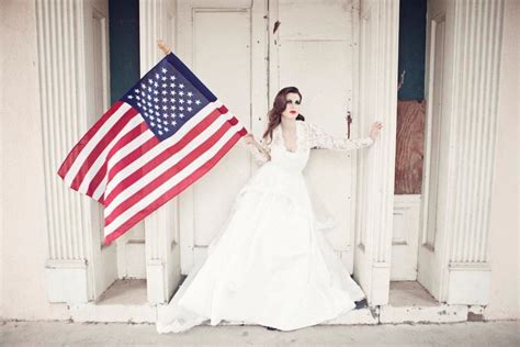 Heidi Elnora American Flag Bridal Couture Wedding Dress Couture Bridal