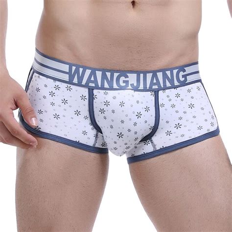 Wj Mens Cotton Mini Boxer Shorts Mens Sexy Underwear Boxers Low Rise U Convex Man Male Pantis