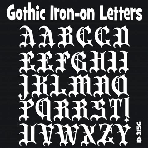 Gothic Old English Iron On Letters 4 Inch Uppercase Alphabet Letters