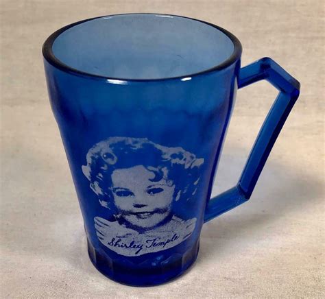 Vintage Blue Depression Glass Shirley Temple Cup Cobalt Cobalt