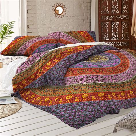 Mandala Quilt Cover Queen Size Bohemian Mandala Bed Set In Etsy