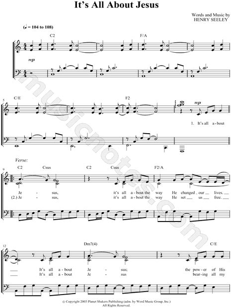 Planetshakers Its All About Jesus Sheet Music In C Major Download