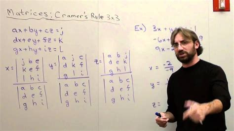 Free Math Lessons Matrices Cramers Rule 3x3 Youtube