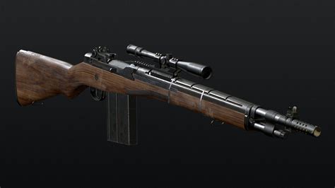 This Is A Low Poly Springfield Armory M1a Civilian Version Of The M14 Rifle With Some Custom