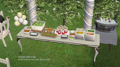 Sims 2 Food The Greener Pastures Buffet Table With Invisible Base