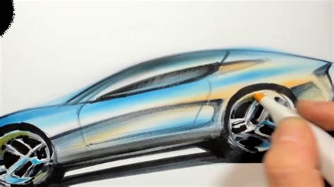 How To Draw Cars Color Car Sketch Tutorial Diy Luciano Bove Youtube