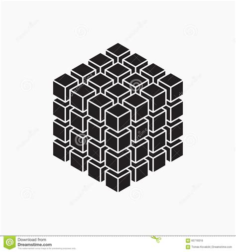 Cube Geometric Element Stock Vector Illustration Of Building 65718316
