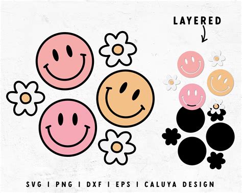 Free 70s Groovy Smiley Face Svg Retro Flower Svg Cut File For Cricut