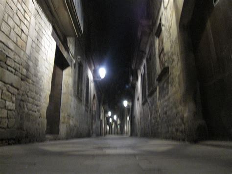 Barcelona Empty Streets At Night Dark Street Street Scape