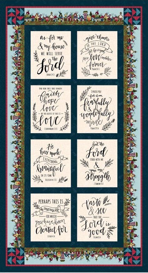 Words Of Inspiration Blocks And Houses Panel 24xwof Fabric Panel
