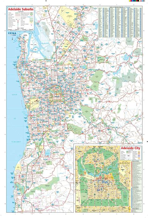 Businessmapsaustralia — Map Of Adelaide City Containing Detailed Roads