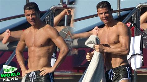 Cristiano Ronaldo Shows Off His Shirtless Ripped Physique In Ibiza