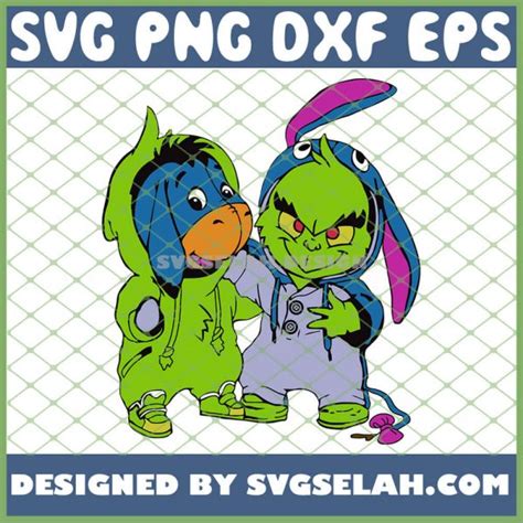Download Baby Eeyore And Grinch Costume SVG, PNG, DXF, EPS, Design Cut Files, Image Clipart - SVG Selah