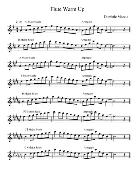 Flute Warm Up Sheet Music Dominic Meccia Flute Solo