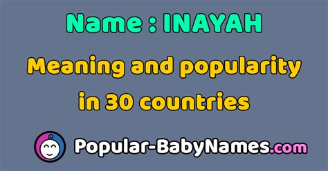 The Name Inayah Popularity Meaning And Origin Popular Baby Names